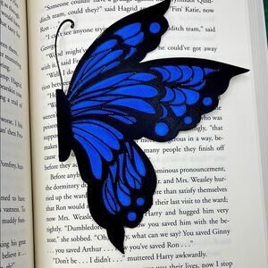 Blue and Black Butterfly 3D Printed Bookmark